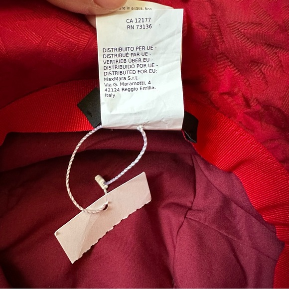 Weekend MaxMara Accessories Label-cut Logo Jacquard Hat. Sz: 57 Color:Red.New - Picture 14 of 16